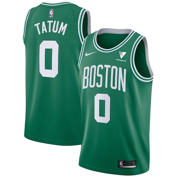 Men's Boston Celtics #0 Jayson Tatum 2020/21 Green Icon Edition Swingman Vistaprint Patch Stitched NBA Jersey